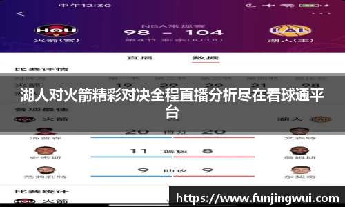 湖人对火箭精彩对决全程直播分析尽在看球通平台